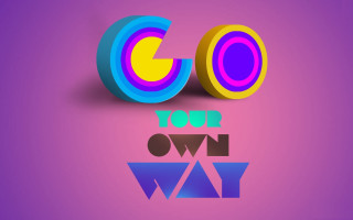 Go your own way purple - a colorful text free wallpaper