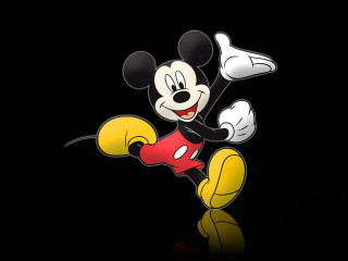 Mickey mouse cartoon black background - fantastic realism free wallpaper