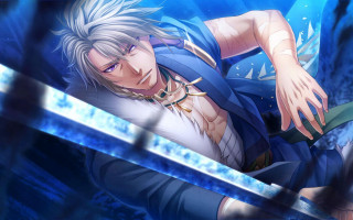 Man sword blue background sky - cel free wallpaper for desktop