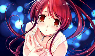 Red haired girl anime moonlight - a picture free wallpaper