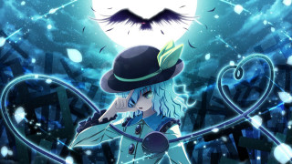 Girl hat bird shoulder bird - a background free wallpaper