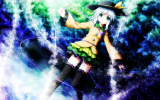 Woman witches costume standing sky - explosion free wallpaper