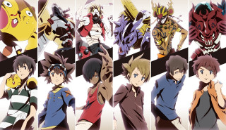 Anime characters group white background 6 - a black border free wallpaper