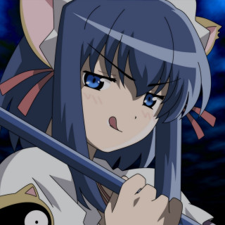 Anime girl sword cat shoulder 2 - the camera free wallpaper