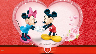 Mickey minnie valentine card heart - a red ribbon free wallpaper