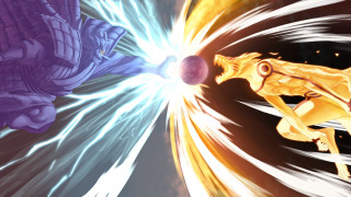 Yellow purple black energyball battle - a picture together free wallpaper