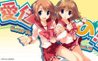 Anime girls red white school - japanese character free wallpaper