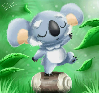 Cartoon koala bear sitting tree - aloysius okelly free wallpaper