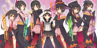 Halloween costumes girls broom broomstick - a background free wallpaper