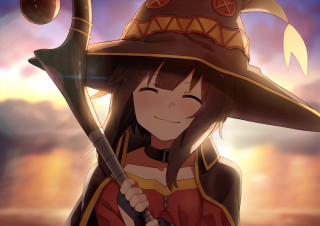 Woman witch costume wand hat 3 - her head and a sword free wallpaper