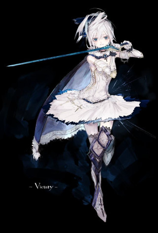 Woman white dress sword black - a white dress holding free wallpaper