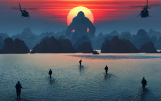 People water helicopter mountain sunset - over a mountain range free wallpaper