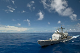 Military ship ocean clouds boat 3 - the water below free wallpaper