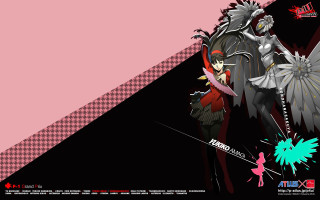 Pink black woman bird design - background free wallpaper