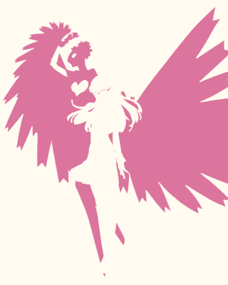 Woman large pink angel wings - her back free wallpaper