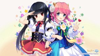 Anime girls long hair colorful 5 - stuffed free wallpaper
