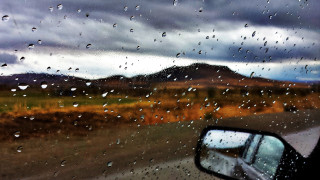 Rain covered windshield mountain range - elbridge ayer burbank free wallpaper
