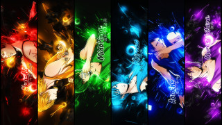 Anime characters colored lights group - colored free wallpaper