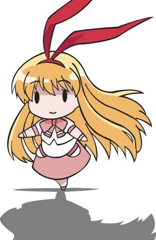 Cartoon girl red bow white - a shadow free wallpaper