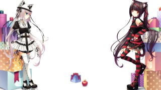 Anime characters presents white background - a white background free wallpaper for desktop