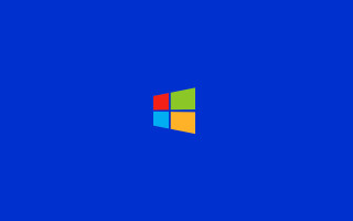 Blue background window logo white - minimalist free wallpaper