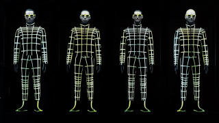 Mannequins neon lights set three - different outfit free wallpaper