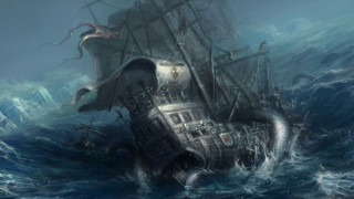 Giant octopus attacking ship ocean 2 - a ship in the ocean free wallpaper