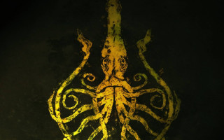 Yellow black strange object dark - a yellow light free wallpaper