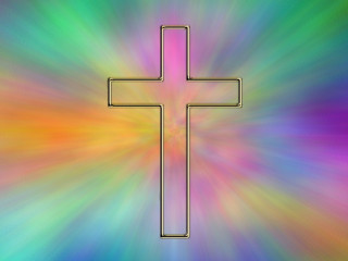 Cross colorful background light burst - evelyn de morgan free wallpaper