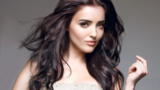 Woman long hair posing hand 21 - black hair free wallpaper
