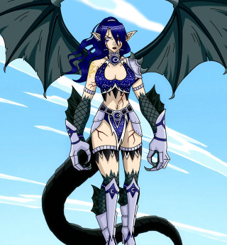 Woman dragon body wings back - her back free wallpaper