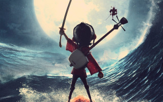Cartoon character spear sword ocean - ukiyoe free wallpaper