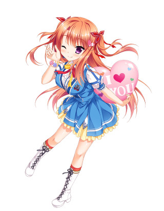Girl balloon heart holding smiling - hint of yayoi kasuma free wallpaper
