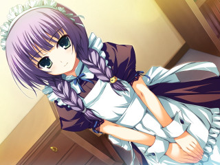 Woman purple hair dress bow - a bow free wallpaper