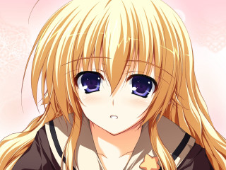 Blonde girl blue eyes long 2 - her chest free wallpaper