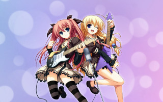 Anime girls guitars cat ears - a guitar free wallpaper
