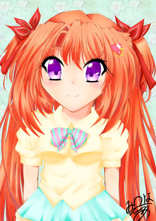 Red haired girl blue eyes 5 - a girl free wallpaper