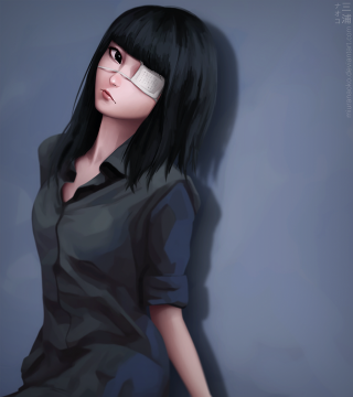 Woman blindfolded eye shirt image - a wall free wallpaper