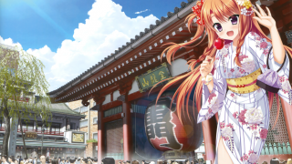 Woman kimono walking building crowd - a crowd of people free wallpaper