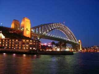 Bridge water city night lights 13 - a bridge over a body of water free wallpaper