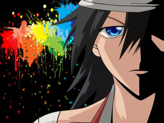 Man hat rainbow paint splattered - background free wallpaper