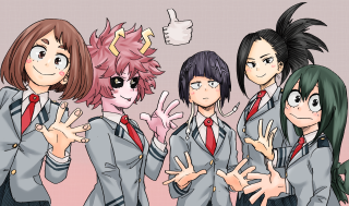 Anime girls peace sign hands 2 - their finger free wallpaper
