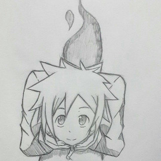 Person hat fire head person - anime art style free wallpaper
