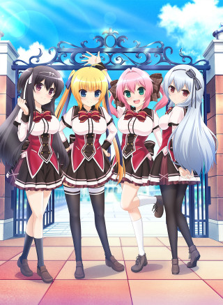 Anime girls sidewalk gate blue - a sidewalk free wallpaper