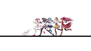 Anime girls walking street dog - 2 d sprite free wallpaper