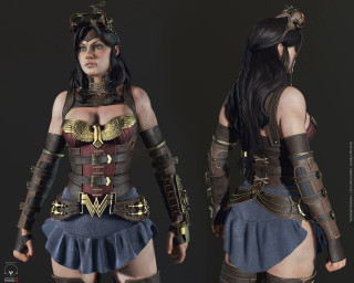Woman costume sword armor chest - her waist free wallpaper