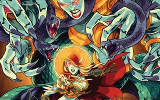 Woman dragon demon shoulder fantasy - hearthstone free wallpaper