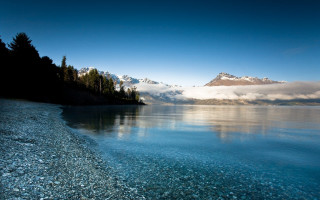 Lake mountain blue sky clouds 3 - anthony s waters free wallpaper