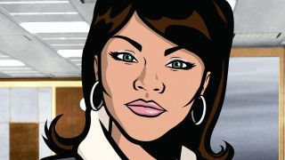 Cartoon woman big earrings white - figurativism free wallpaper