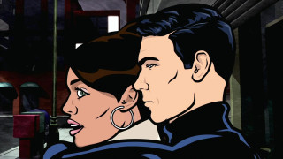 Man woman cartoon stare train - a train in the background free wallpaper
